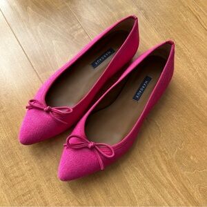 Margaux The Pointe Bow Ballet Flats, Hot Pink, Size 8